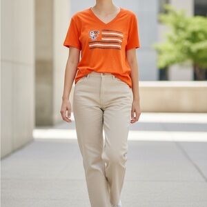 Colosseum Bowling Green Falcons Bright Orange V-Neck Tee